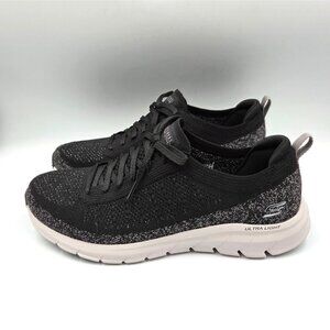 Skechers Sneakers Womens 10 Black Gray Pure Flex Pulse Active Slip On Shoes NWOT